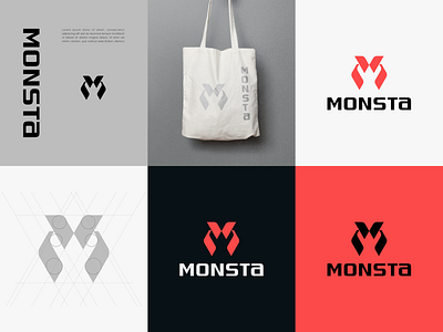 Monsta logo alternative branding design flat graphic design logo logo design minimal typography vector visual design