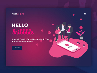 Dribble debut debut shot dribbble illustration typography ui ux