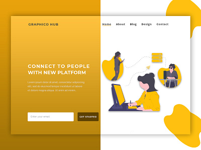 Web Template Design (header Part) clean design dribbble illustration landing design minimal ui ux