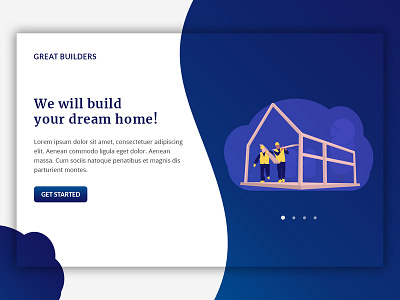 Greatbuilders-Landing Page UI Design builders construction illustration landing design landing page typography ui ux