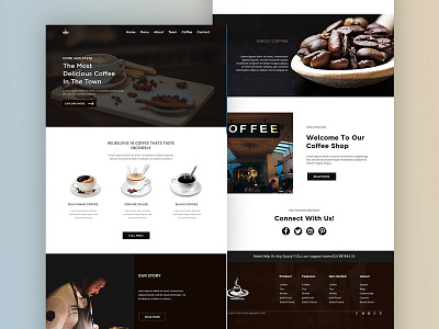 Coffee Shop Landing Page UI Concept creative design dribbble landing design landing page typography ui ux