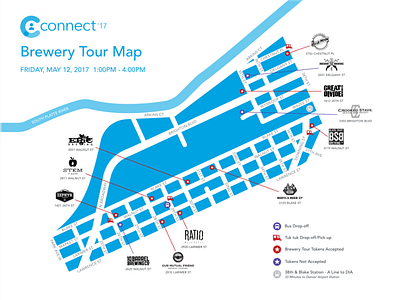 Brewery Tour Map beer brewery cider colorado conference denver event illustration map