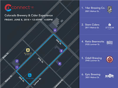 2018 Brewery Tour Map