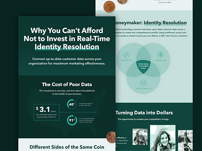 Resolving Identities Infographic affinity designer branding coins cost data dollars identity resolution infographic marketing money