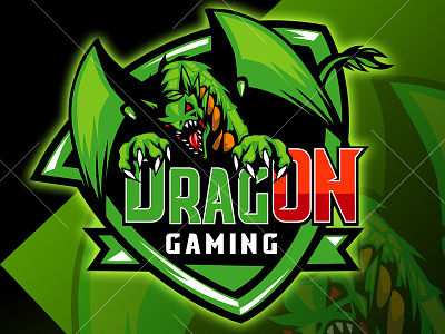 DragON branding design dragongamer esportlogo esports gamer logo gamers gaminglogo greendragon illustration logo logodesign logomascot mascot logo mascotdesign vector
