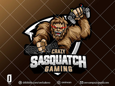 logo for Crazy Sasquatch Gaming design esportlogo esports logodesign logomascot mascot logo mascotdesign streamerlogo streamerslogo twitchtv