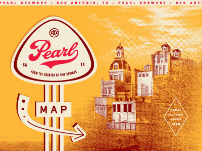 Pearl Brewery Map brewery map pearl sant antonio vintage