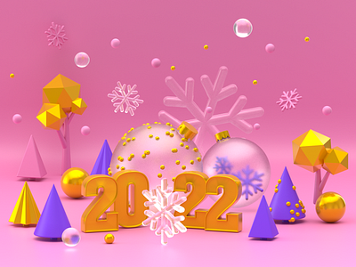 new year 2022 2022 3d bells christmas graphic design happy newyear winter
