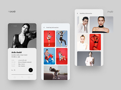 006 006 app black and white consept daily ui dailyui design model profile