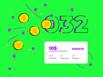 032 032 card concept crowdfunding crowdfunding campaign dailyui design donate illustration money web