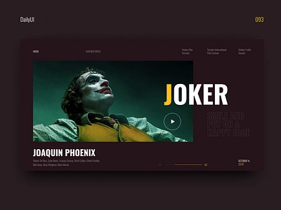 093 cinema concept dailyui design joker ui web