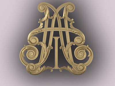 Monogramma Context 3d model 3d print classic ornament latter monogramma ornament