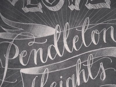 LOVE Pendleton Heights - Chalk Process chalk lettering