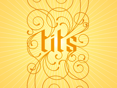 Cursed Words Series // T*ts curse flourishes lettering tits type vector
