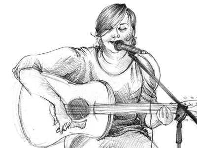 Sketch // Arcadia Sara graphite guitar music sketch sketchbook