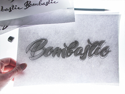 Sketch Bombastic fuentoovehuna lettering logo sketch type