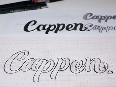 Cappen sketch fuentooehuna lettering logo sketch work in progress