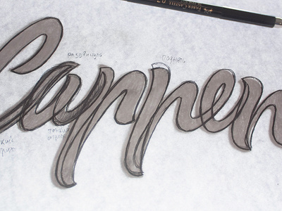 Cappen sketch fuentoovehuna lettering logo sketch