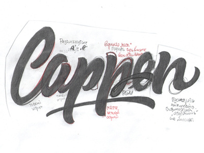 Cappen sketch lettering logo sketch