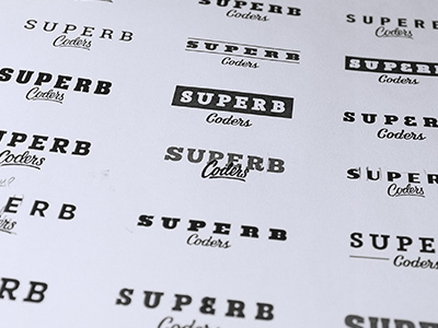 Superb Coders WIP lettering logo progress sketch