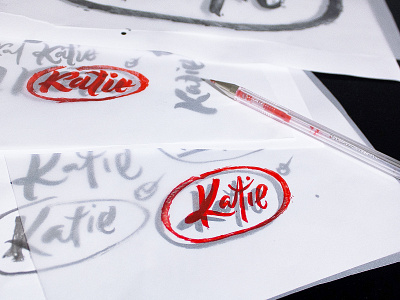 Katie_logotype brand branding fuentoovehuna lettering logo logotype sketch type typography work in progress