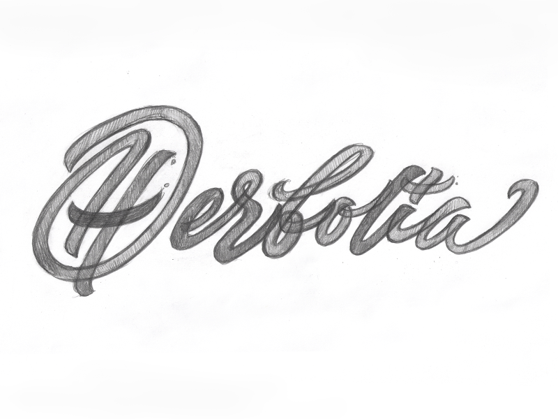Herbolia | sketches brush fuentoovehuna lettering logo sketch type work in progress