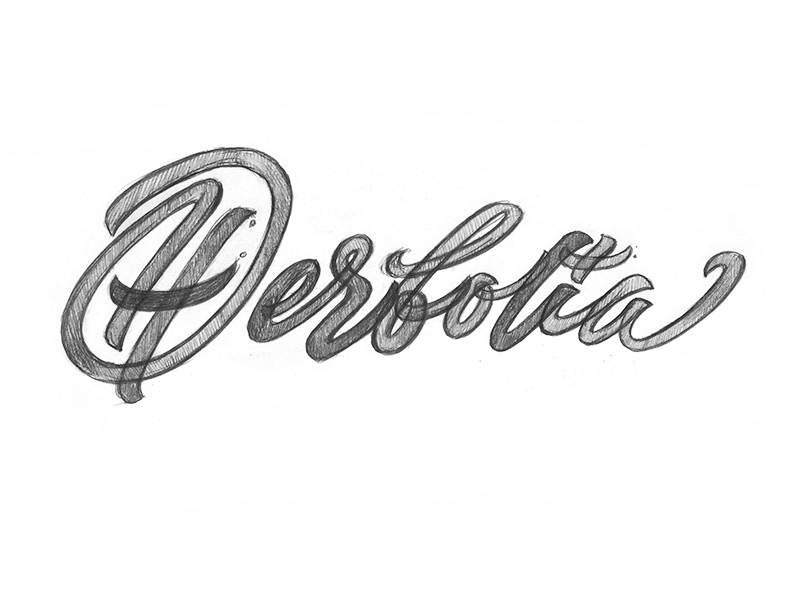 Herbolia | sketches brush letterung logo sketch type