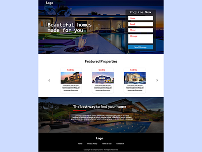 Real-Estate Homepage design real estate real estate homepage ui design website xd