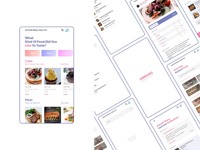 Food App - Anreang adobe xd adobexd colorful design mobile app mobile app design mobile ui uidesign