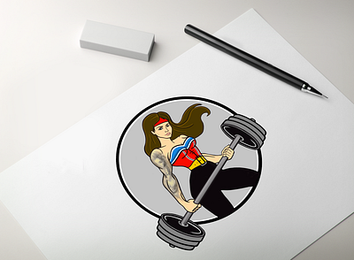 Super Hero Girl art bodybilder bodybilding brand branding cartoon design digital art fetness graphic design gym ill illustration logo outline sport training vector