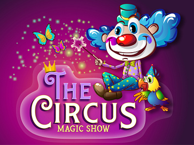 Cirkus cartoon circus design illustration magic card magic show vector