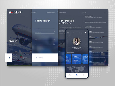 Aeroflot app design figma illustration illustrator minimal ui ux vector web website