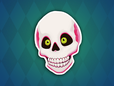 Skull - Halloween stickers collection autumn design halloween horror illustration skull smile spooky sticker
