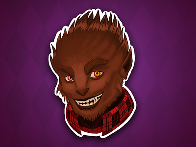 Werewolf - Halloween stickers collection autumn halloween hombrelobo horror illustration licantropo licantropus octuber octubre spooky terror ui werewolf