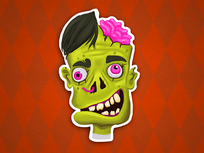 Zombie - Halloween stickers collection green halloween horror scary spooky zombie