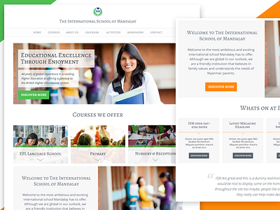 Old Projects #3 International School of Mandalay education landing page responsive web design