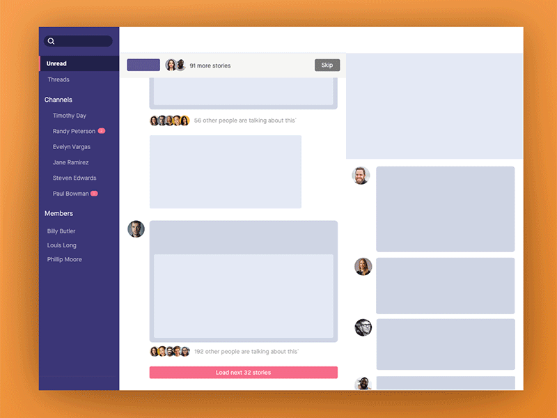 Chat News Interface Ver.1 after effects animation chat gif slack ui ux web