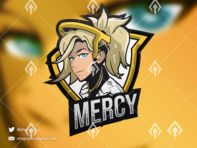 Mercy Mascot Esport Logo branding design dribbble esport esport logo game character gaming illustration logo mascot mascotlogo mercy overwatch sport streamer team vector