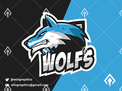 Wolfs Mascot Esport Logo branding design esport esport logo gaming illustration logo mascot mascotlogo sport team typography vector wolf