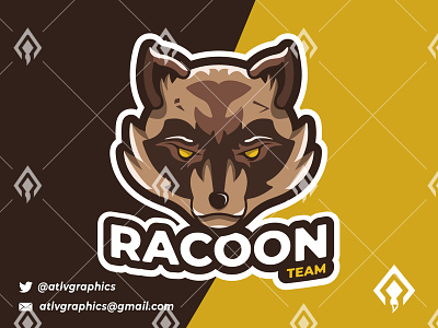 Racoon Mascot Esport Logo art artwork branding design esport esport logo gaming icon illustration logo mascot mascotlogo sport team vector