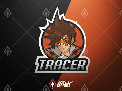 Tracer Esport Mascot Logo art artwork branding design esport esport logo game character gaming illustration logo mascot mascotlogo overwatch sport team tracer twitch vector