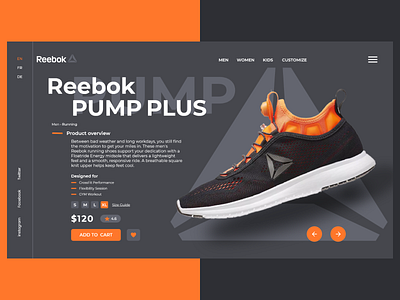 Reebok ✨👟🤩 addids design figma nike reebok running shose sinkers sport ui uidesign uiux ux uxdesign web design xd