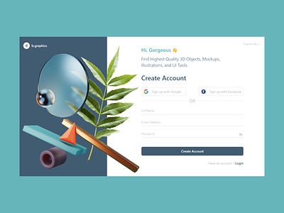 Sign up Page✨🎉😍 3d 3d objects design sign up sign up page ui uidesign uiux ux uxdesign web design