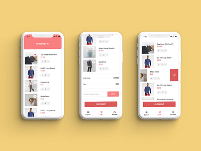 E-commerce Mobile Shopping cart screen ✨🎉😍