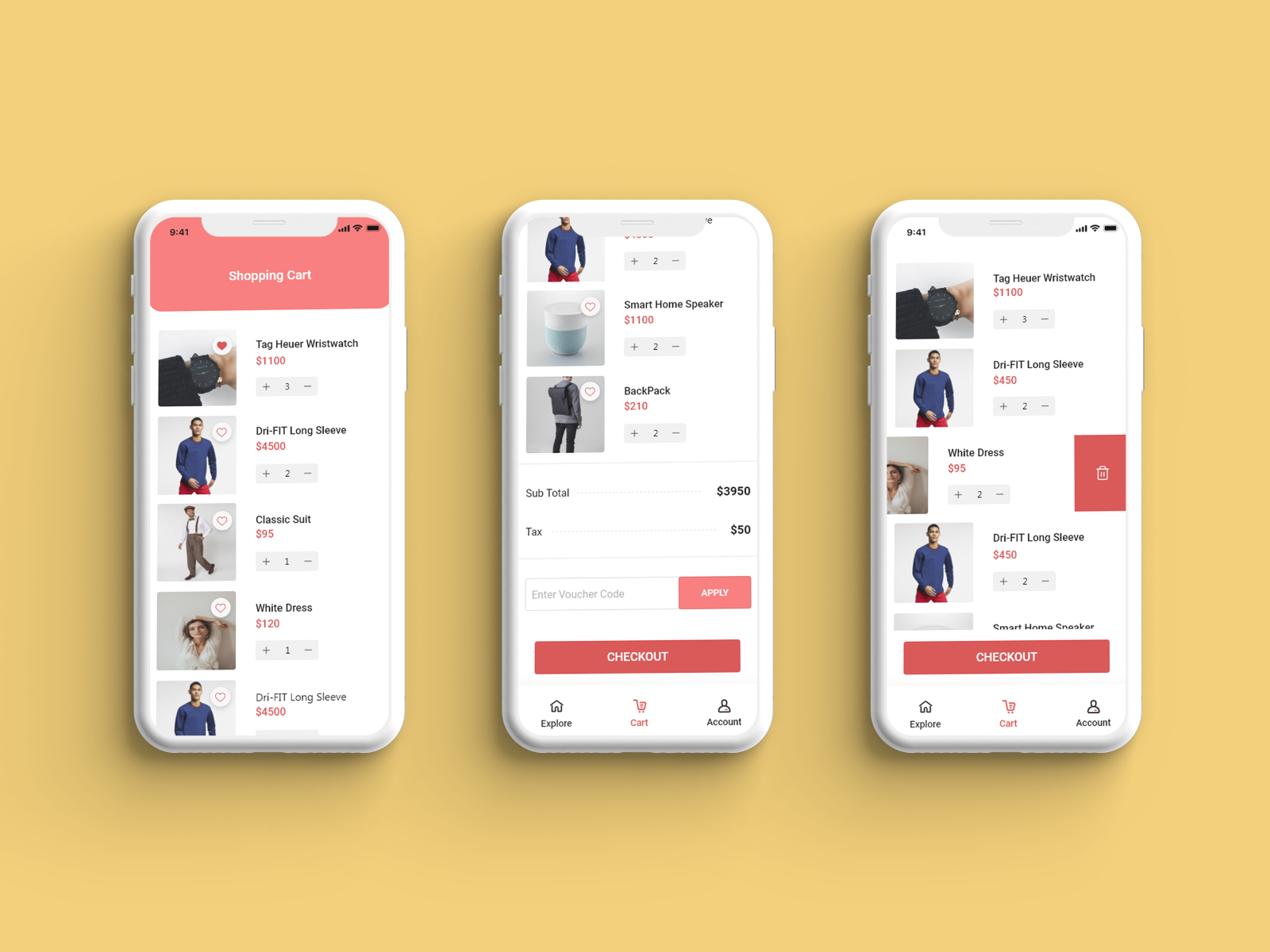 E-commerce Mobile Shopping cart screen 🎉😍 by Abdelaziz Mostafa on Dribbble