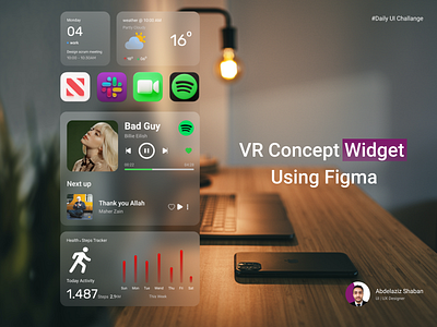 VR Concept widget using adobe xd Animation || Figma ✨❤🎉 3d animation ar design figma health tracker ios ui uidesign uiux ux uxdesign vr web design widget