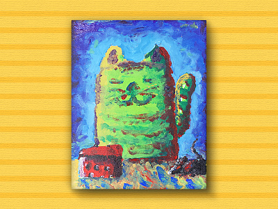 Meow Cat cat cheese illustration mouse paint