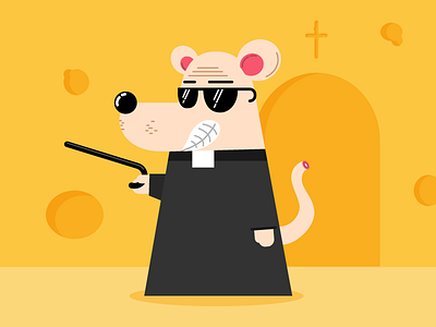 As Poor As A... blind cheese flat illustration mouse