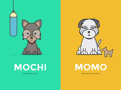 Momo & Mochi chihuahua dog illustration maltese puppy yorkshire