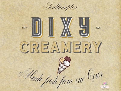 Dixy Creamery vintage logo branding design illustration lettering logo typography vector web website